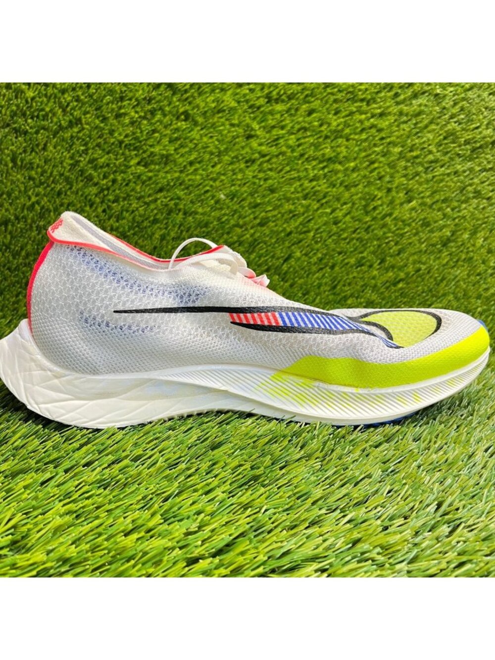 Nike ZoomX Streakfly Premium Mens Size 9 White Volt Blue Running Shoes Sneakers - Picture 6 of 12